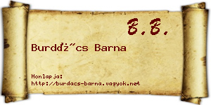 Burdács Barna névjegykártya